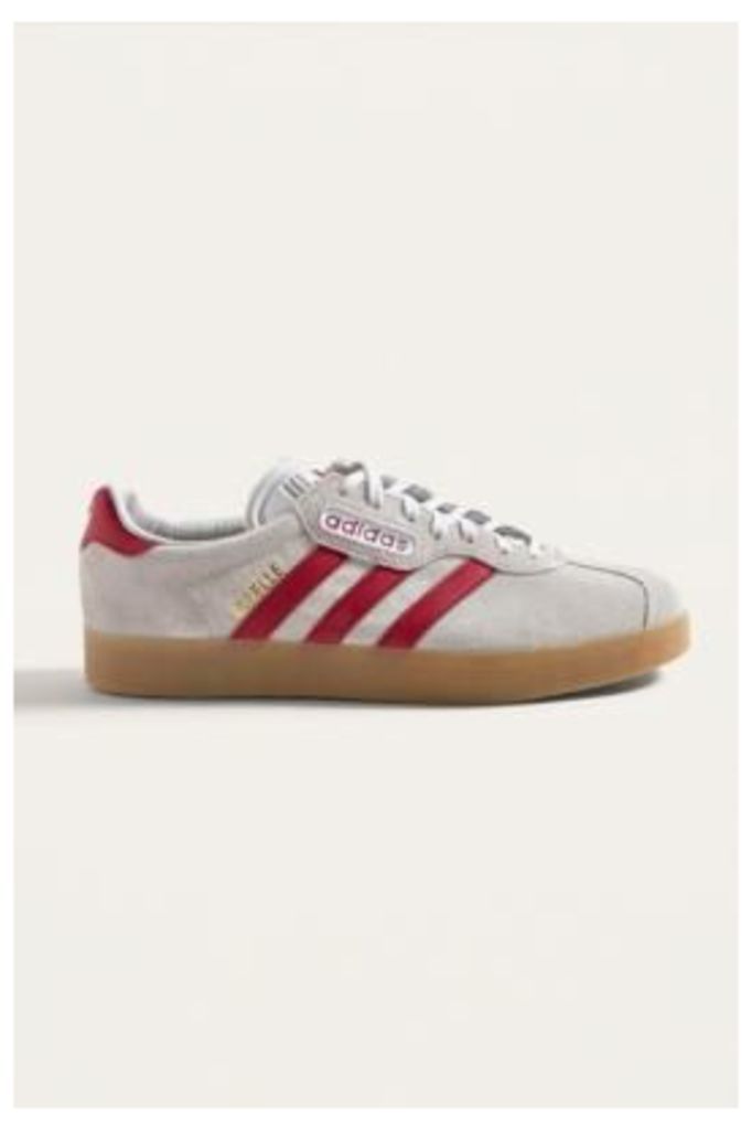 adidas Gazelle Super Grey and Red Trainers, Grey