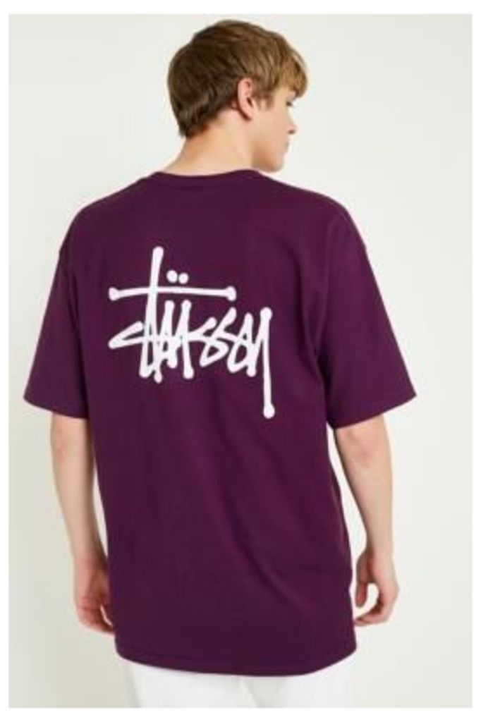 Stussy Basic Logo Grape Short-Sleeve T-Shirt, purple