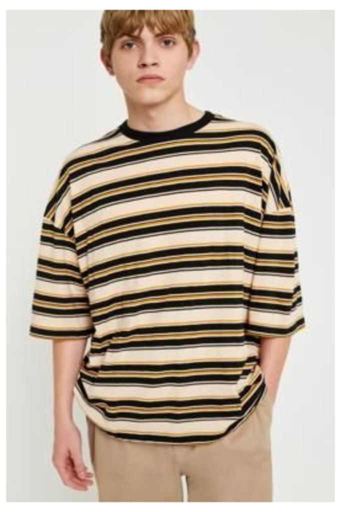 UO Caramel and Black Irregular Stripe T-Shirt, Black