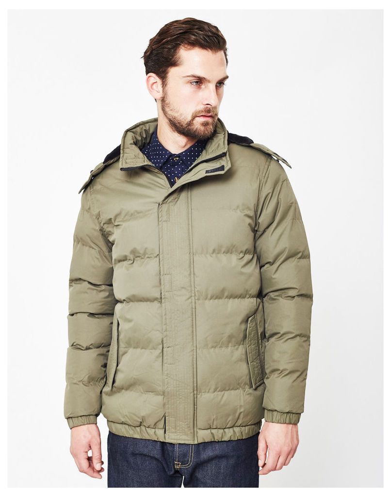 The Idle Man Puffer Jacket Green