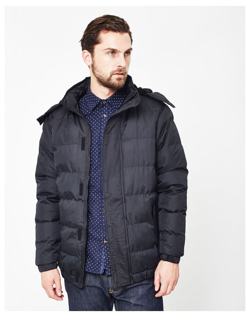 The Idle Man Puffer Jacket Black