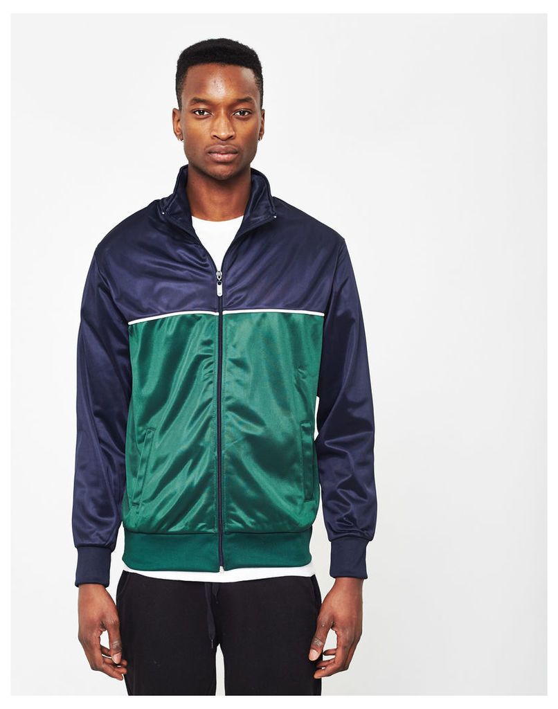 The Idle Man Track Top Navy & Green