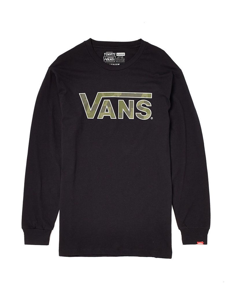 Vans Long Sleeve T Shirt with Camo Logo Print