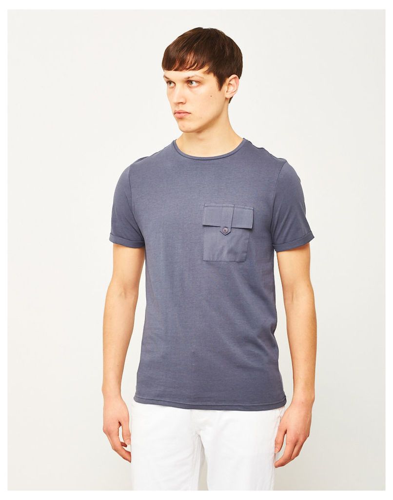 The Idle Man Button Pocket T-Shirt Navy