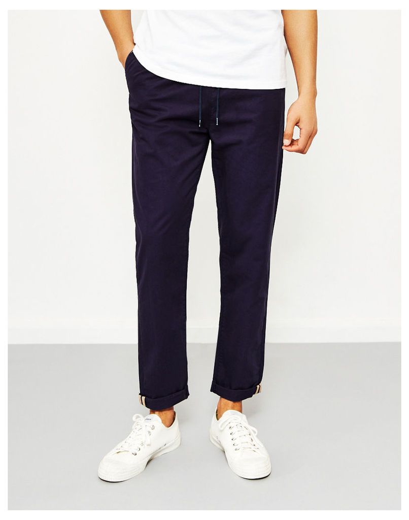 The Idle Man Relaxed Cotton Trouser Navy