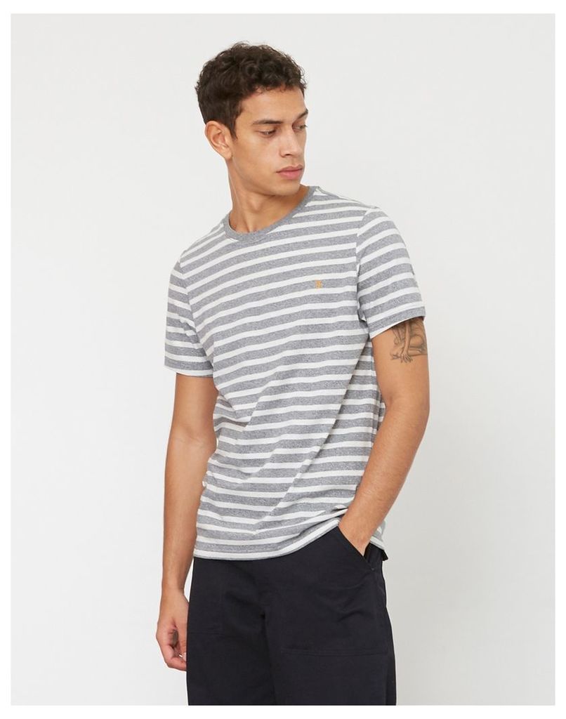 Farah Lennox Short Sleeve Stripe T-Shirt Grey & White