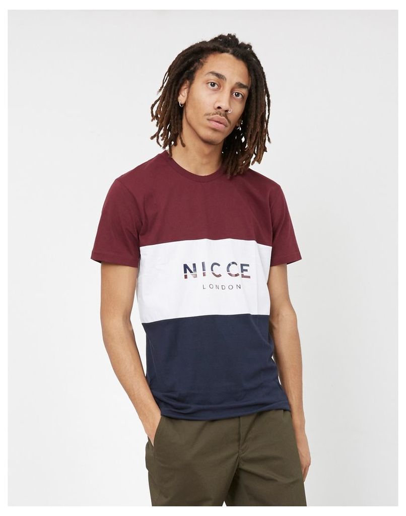 Nicce Logo Colour Block T-Shirt Purple & Blue