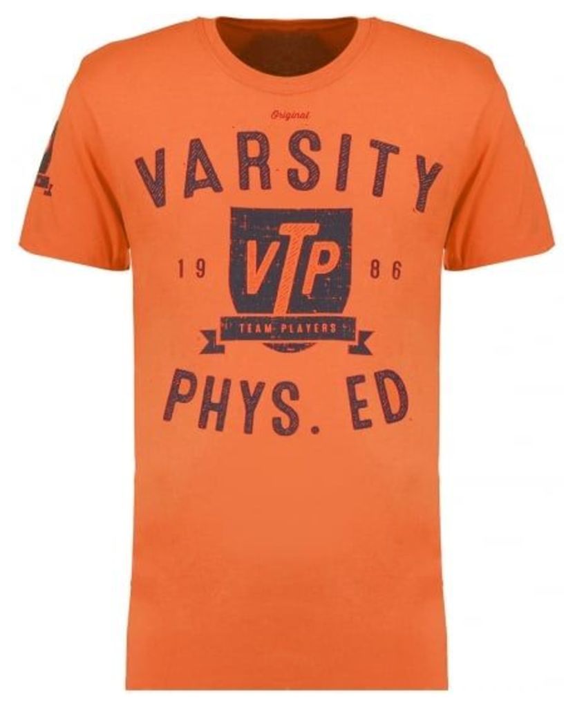 Branded T-Shirts Mens Orange VTP Physical Education Print T-Shirt