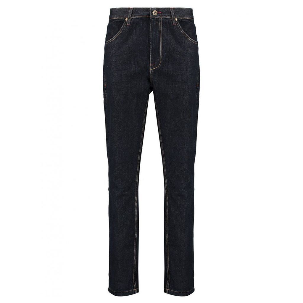 Men's Blue Inc Raw Denim 5 Pocket Loose Fit Jeans, Blue