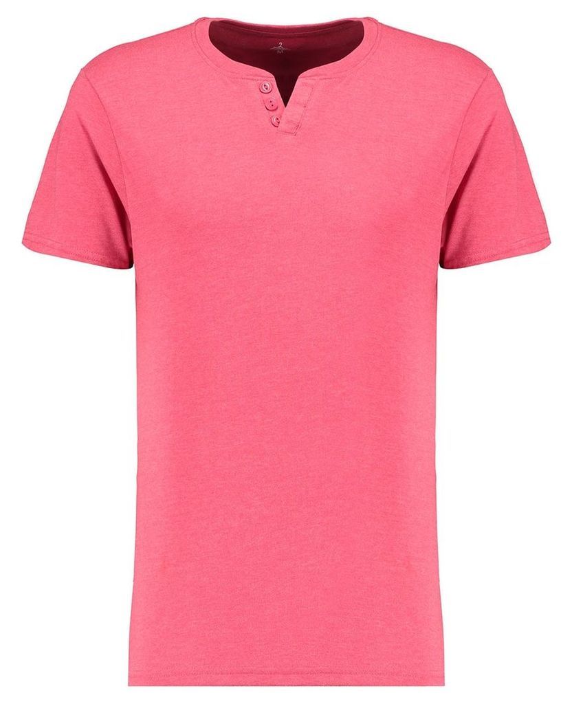 Men's Blue Inc Red Everyday Basic Notch Neck T-shirt, Red