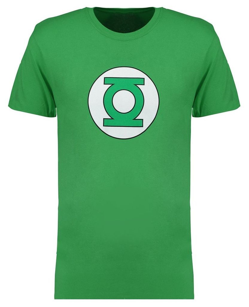 Men's Blue Inc Green Official Marvel Lantern Logo Graphic T-Shirt, Green
