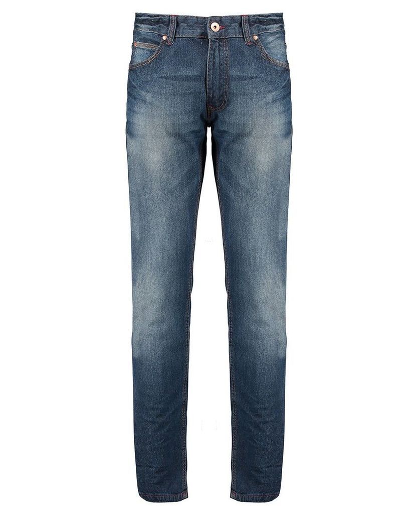 Men's Blue Inc Mid Stone Slim Fit 5 Pocket Denim Jeans, Blue