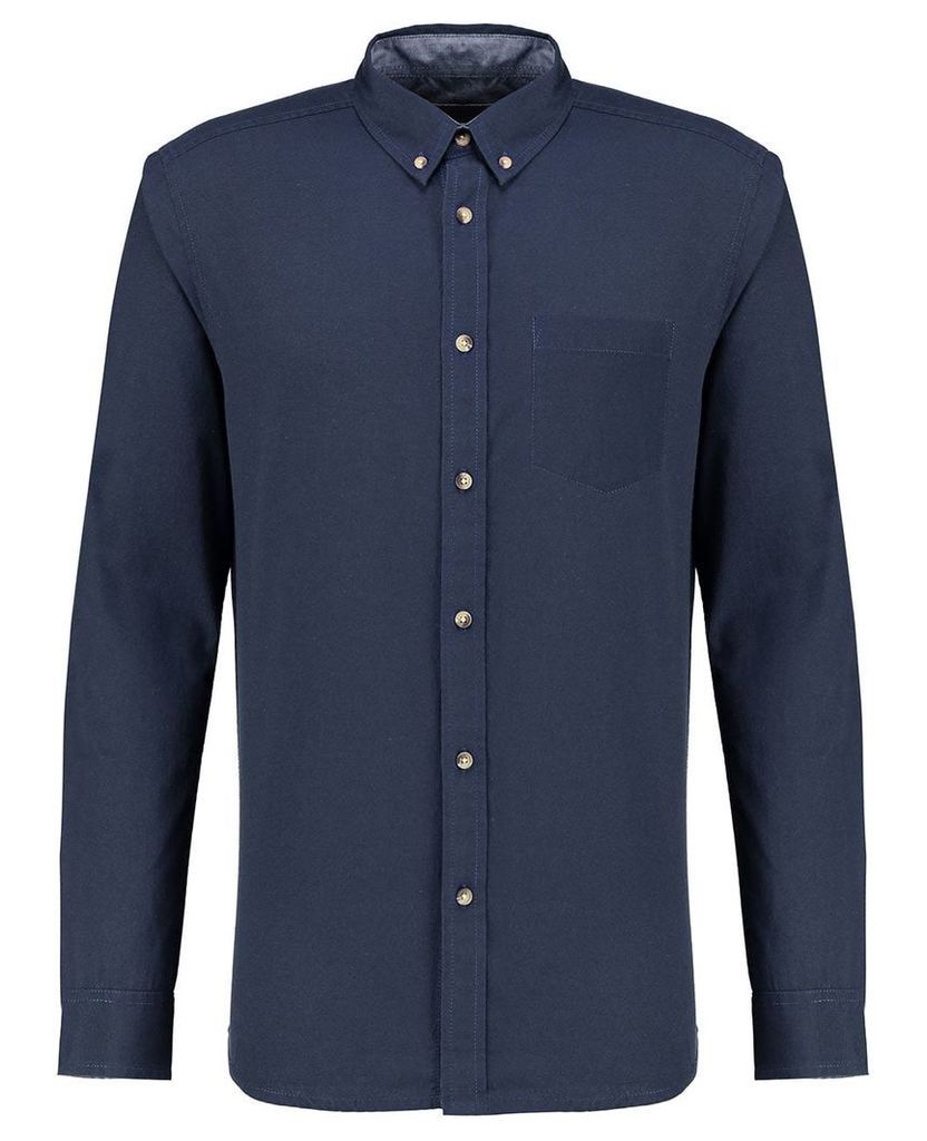Men's Blue Inc Navy Blue Long Sleeve Oxford Shirt, Blue