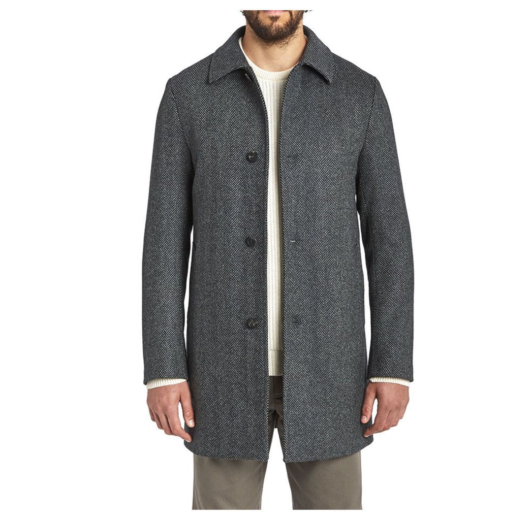 SB Wool Overcoat - Light Grey Herringbone