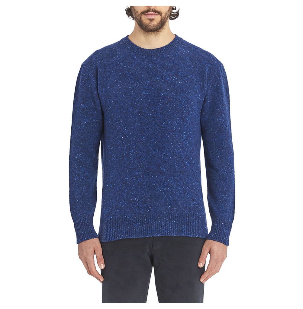Inis MeÃ¡in Donegal Crew Neck Sweater - Ron Blue