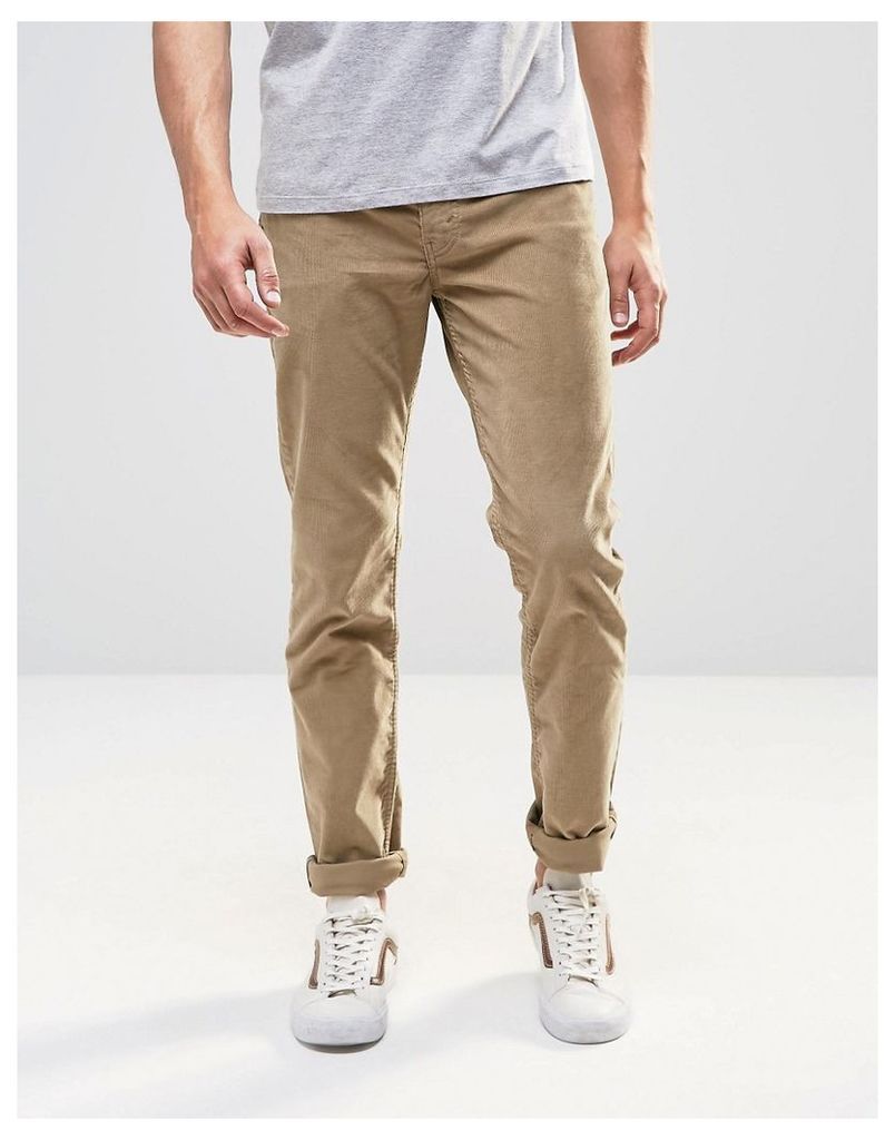 Levi's 511 Slim Cord Trousers Beige 5 Pocket - Beige