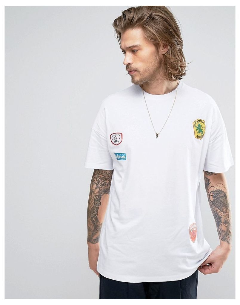 ASOS Oversized T-Shirt With Badge Applique - White