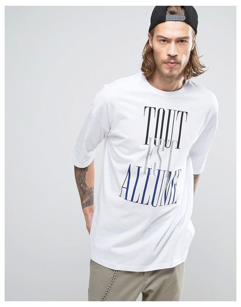 ASOS Oversized T-Shirt With Typo Print - White