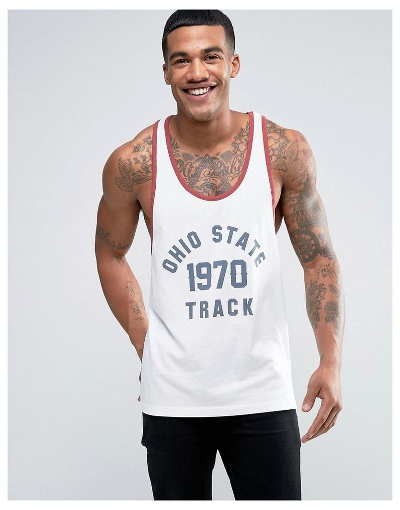 ASOS Extreme Racer Back Vest With Ohio State Print - White
