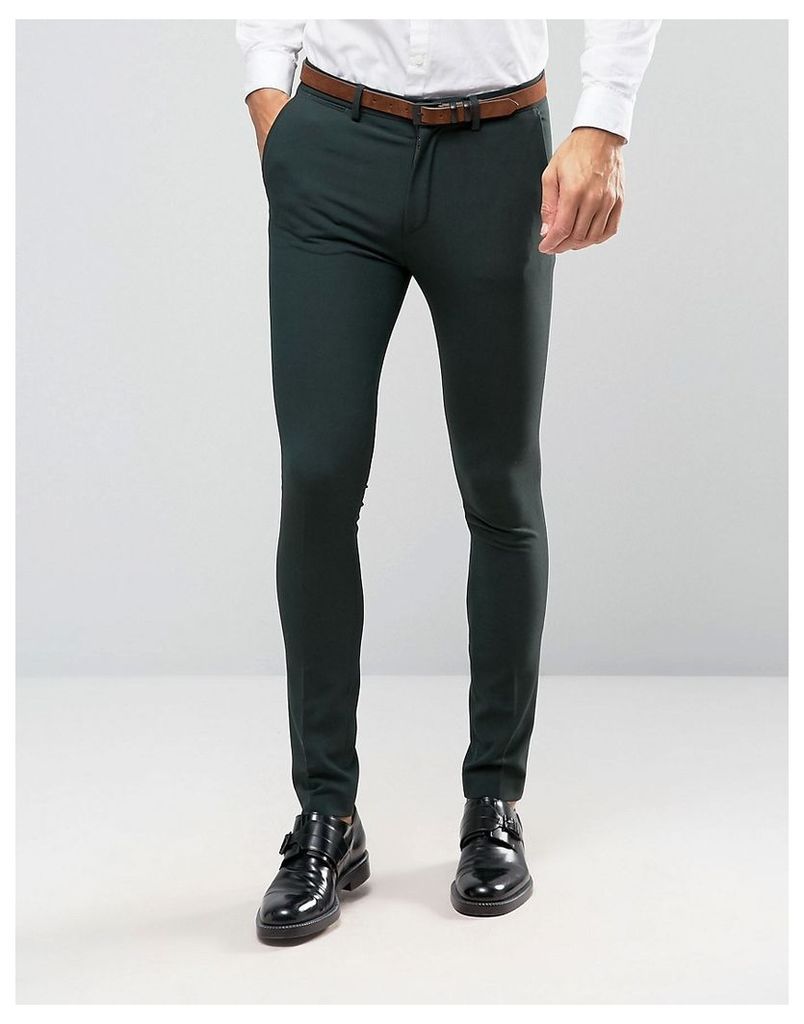 ASOS Super Skinny Suit Trousers In Green - Green