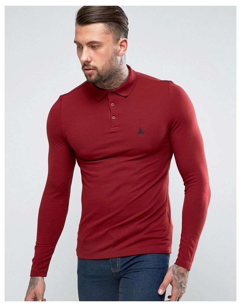 ASOS Musle Fit Polo Shirt In Pique With Logo In Red - Red velvet