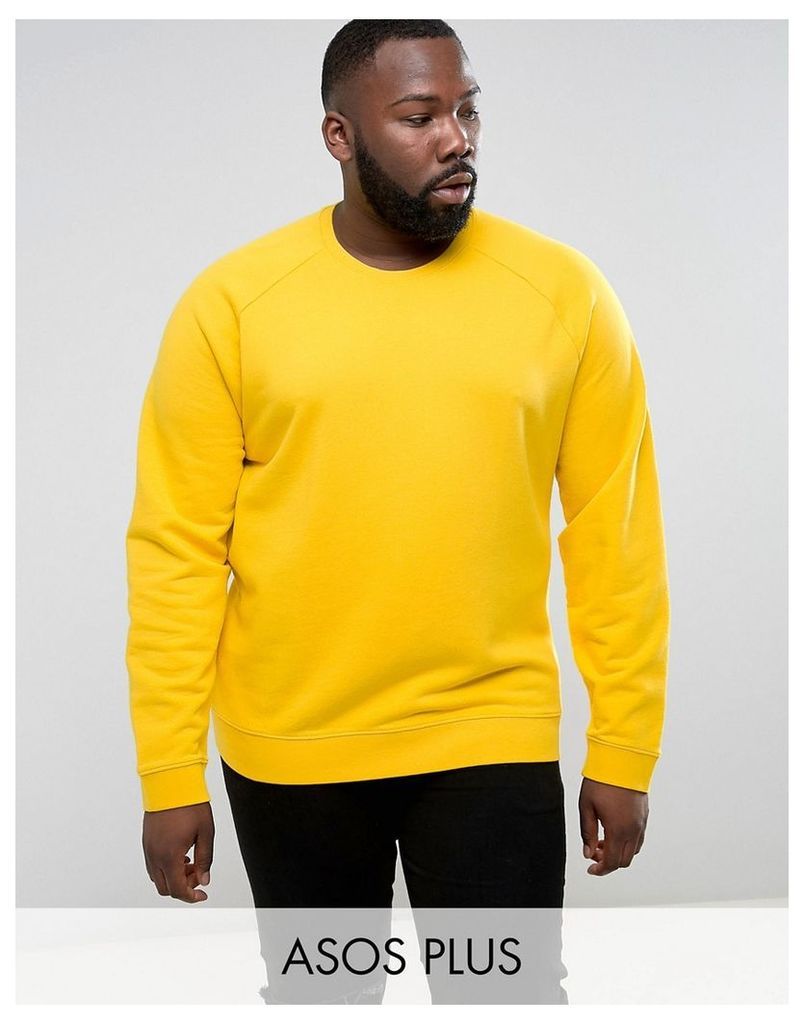 ASOS PLUS Sweatshirt In Yellow - Siren