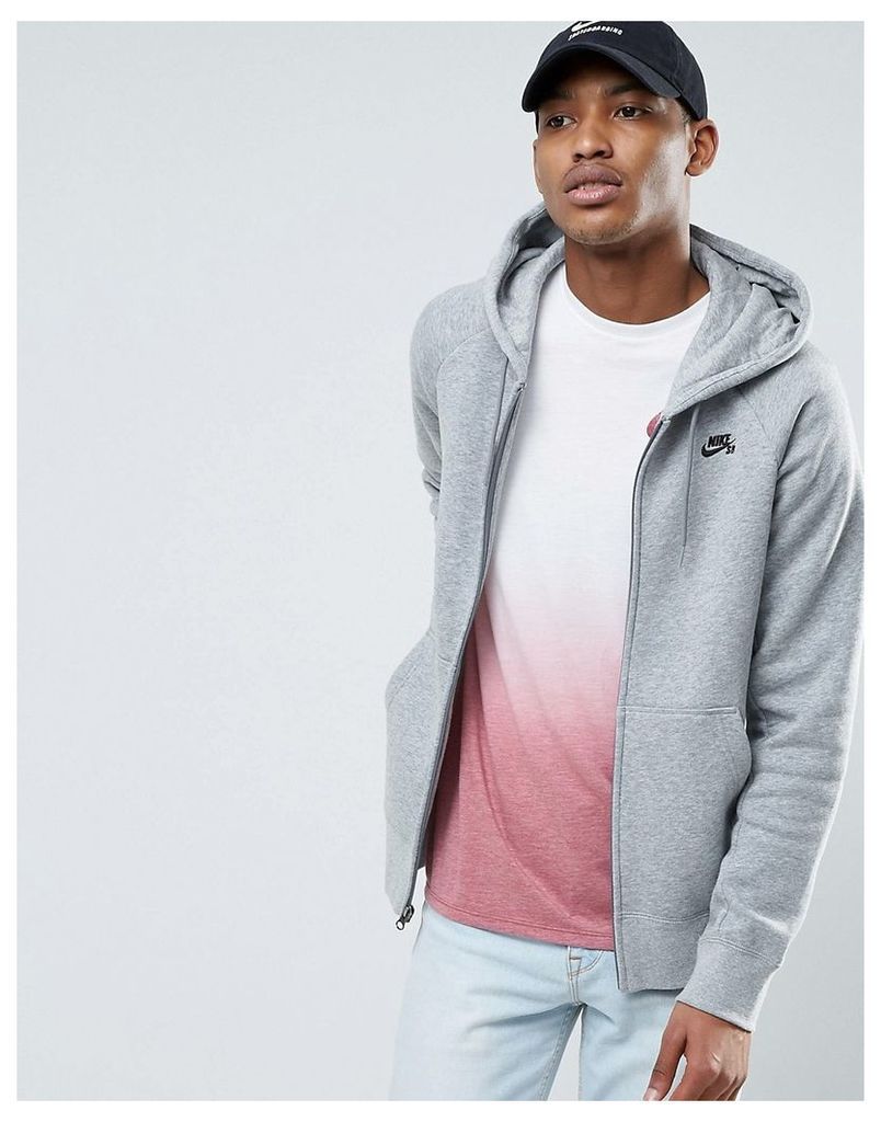 Nike SB Icon Zip-Up Hoodie In Grey 800149-063 - Grey