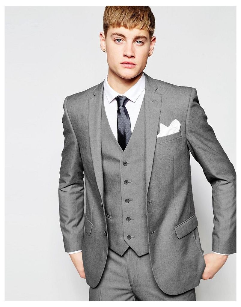 New Look Slim Fit Suit Jacket In Grey - Grey