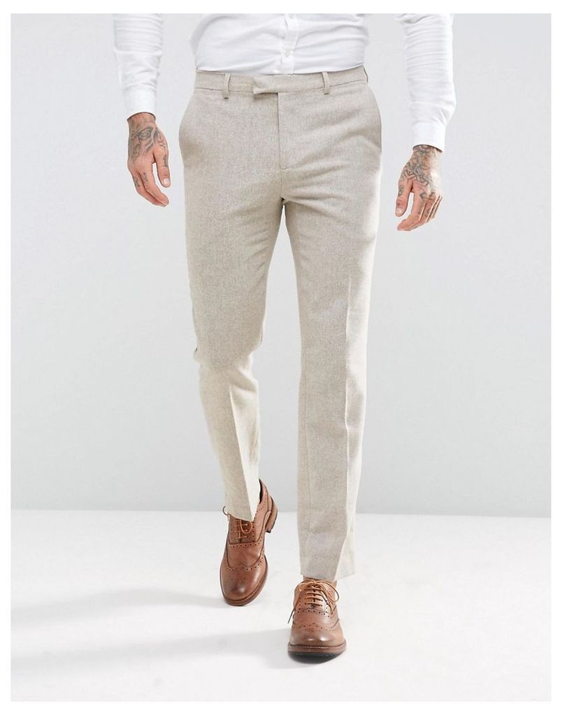 Harry Brown Slim Fit Donegal Nep Suit Trousers - Beige
