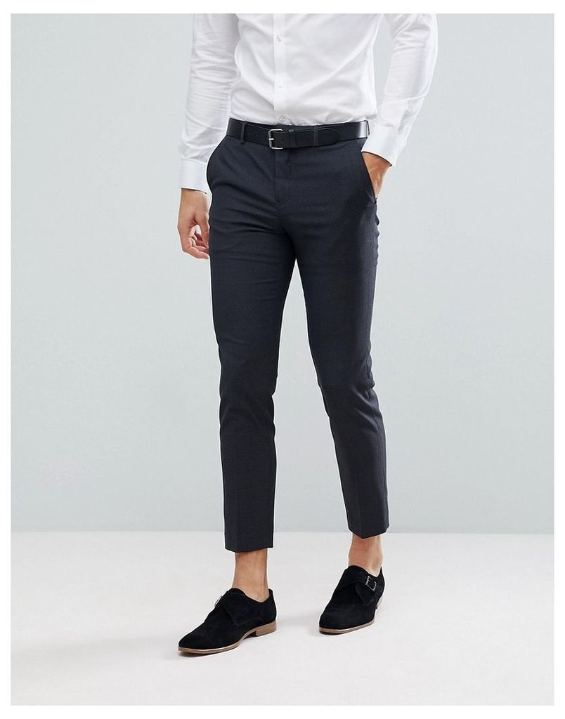 Jack & Jones Premium Slim Suit Trousers In Texture - Dark grey