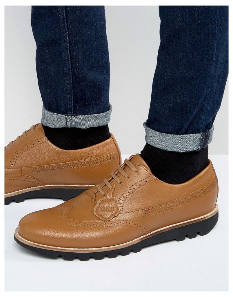 Kickers Kymbo Leather Oxford Brogue Shoes - Tan