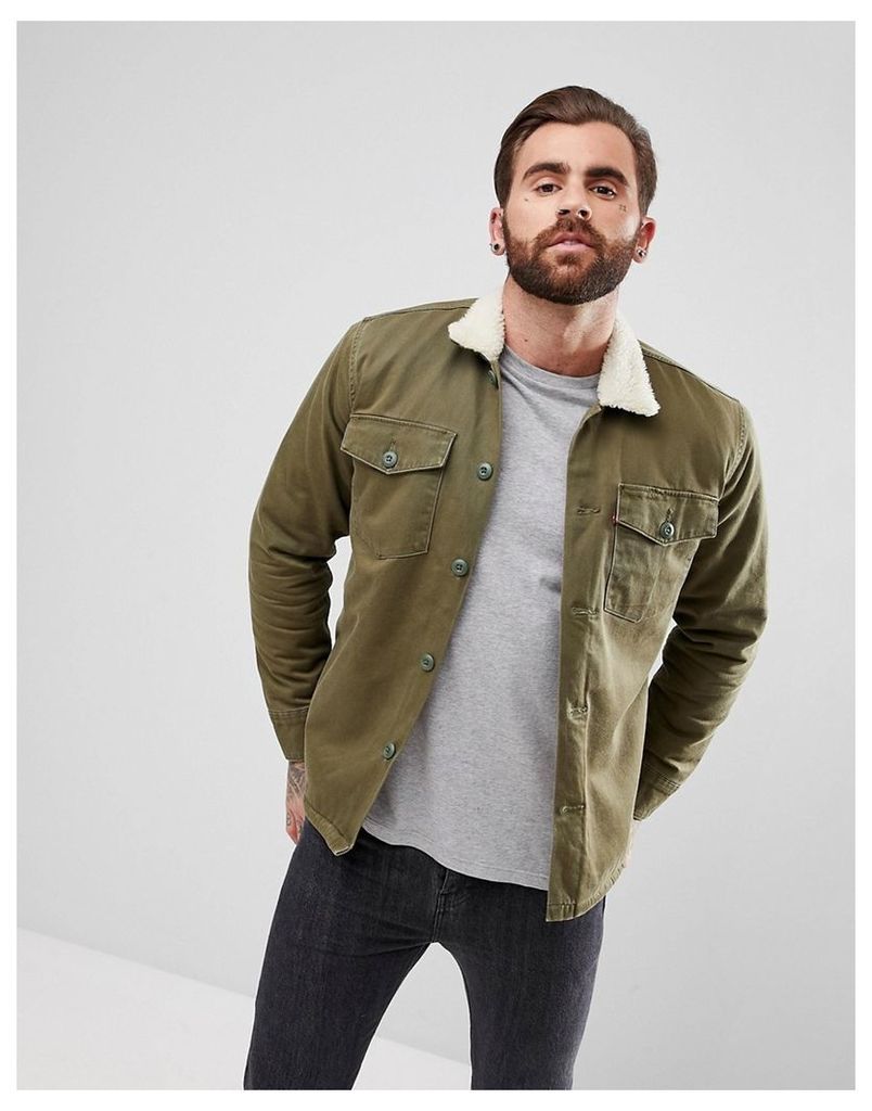 Levi's Military Sherpa Jacket - Olive night by Levi's | Snap Fashion - Shop  Fashion in a Snap
