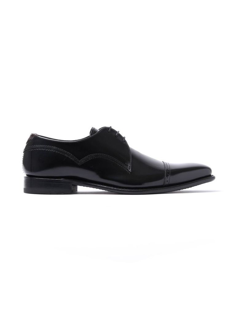 Men's Carlson Patent Leather Cap-Toe Derby Shoes - Black