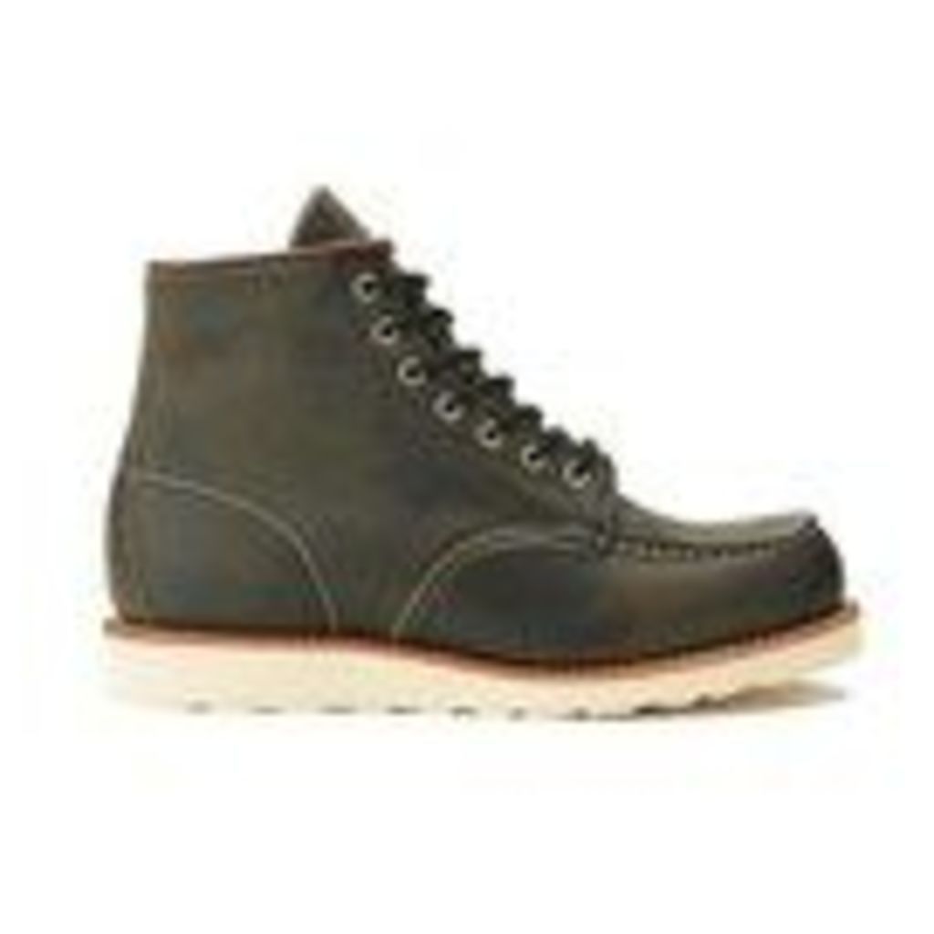 Red Wing Men's 6 Inch Moc Toe Leather Lace Up Boots - Charcoal Rough and Tough