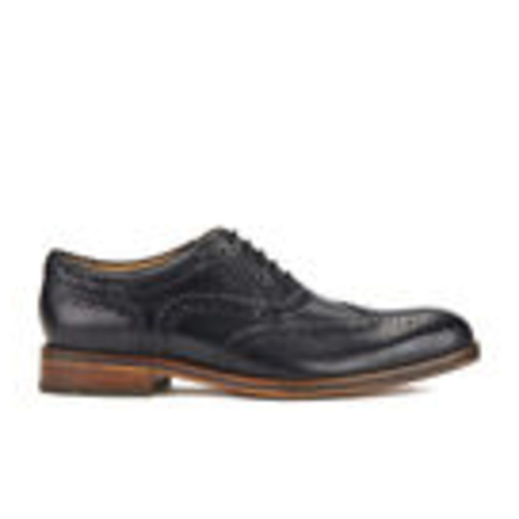 H Shoes by Hudson Men's Keating Leather Brogue Shoes - Black - UK 10