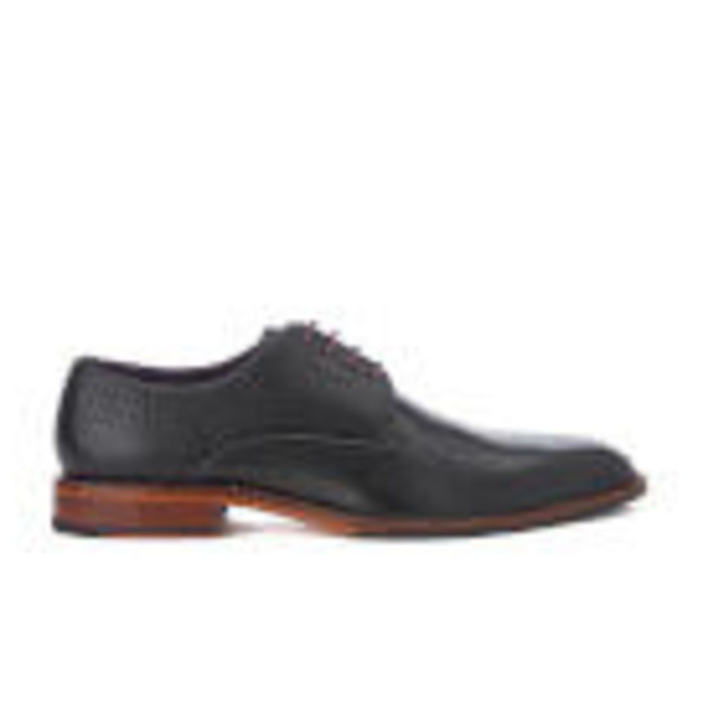 Ted Baker Men's Marar Leather Punched Detail Derby Shoes - Black - UK 9