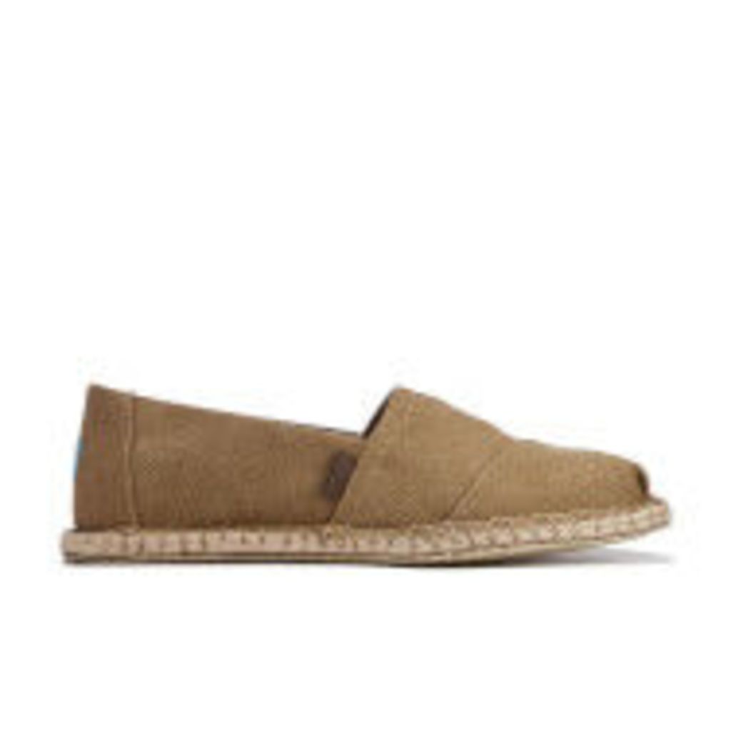 TOMS Men's Seasonal Classics Washed Canvas Espadrille Slip-On Pumps - Toffee Washed Canvas/Blanket Stitch - UK 10/US 11