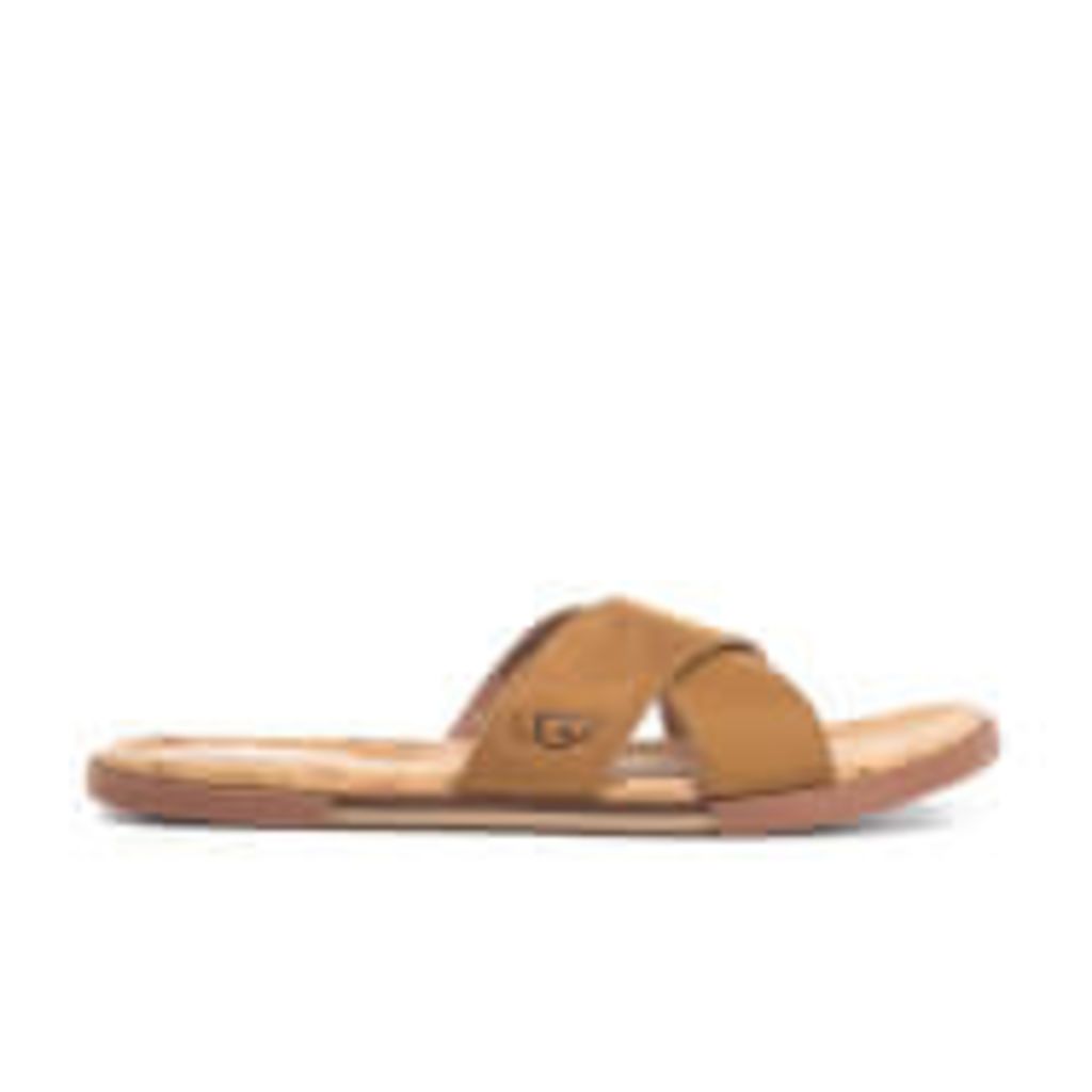 UGG Men's Ithan Cork Double Strap Leather Slide Sandals - Tamarind