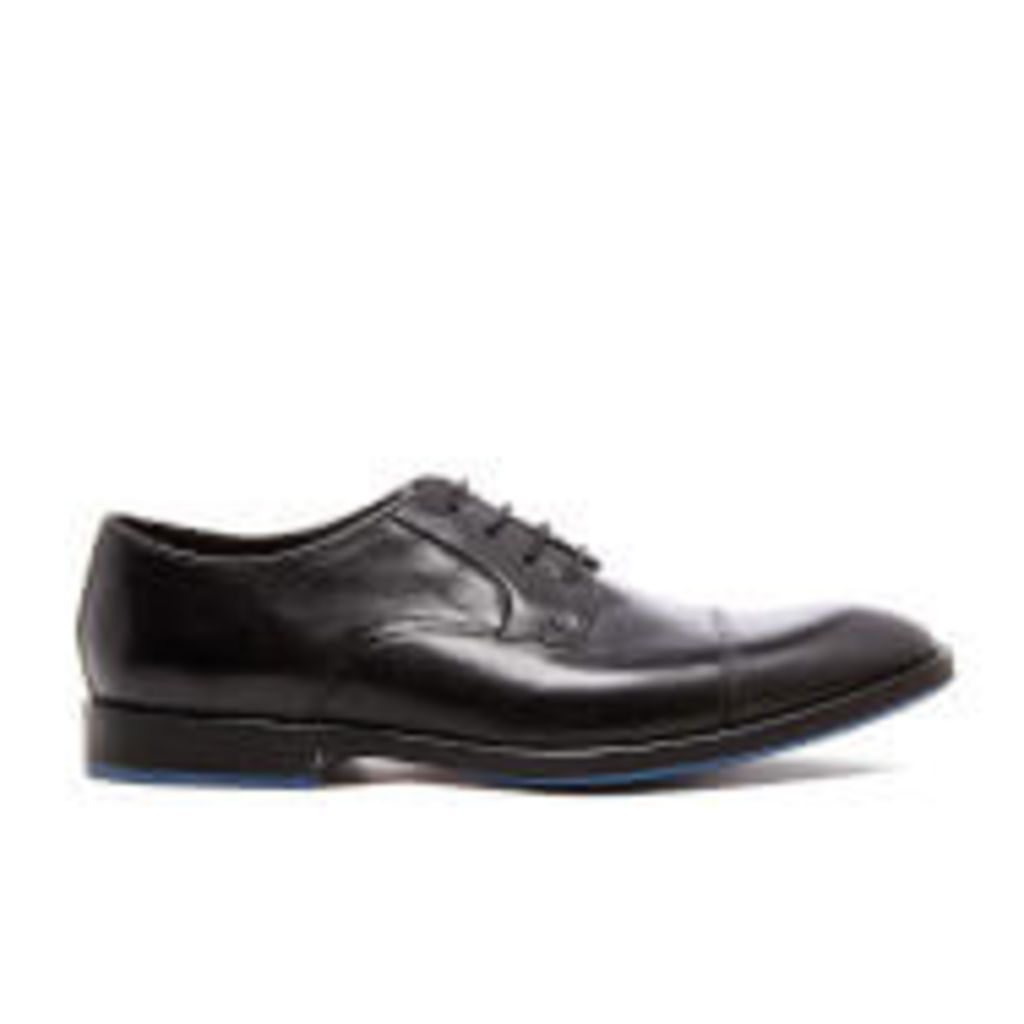 Clarks Men's Prangley Cap Leather Derby Shoes - Black - UK 11 - Black