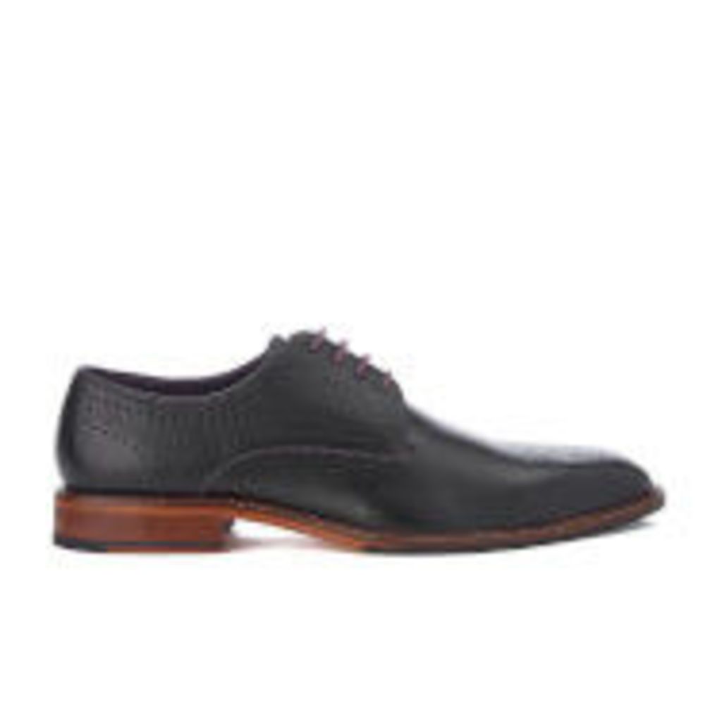 Ted Baker Men's Marar Leather Punched Detail Derby Shoes - Black - UK 10