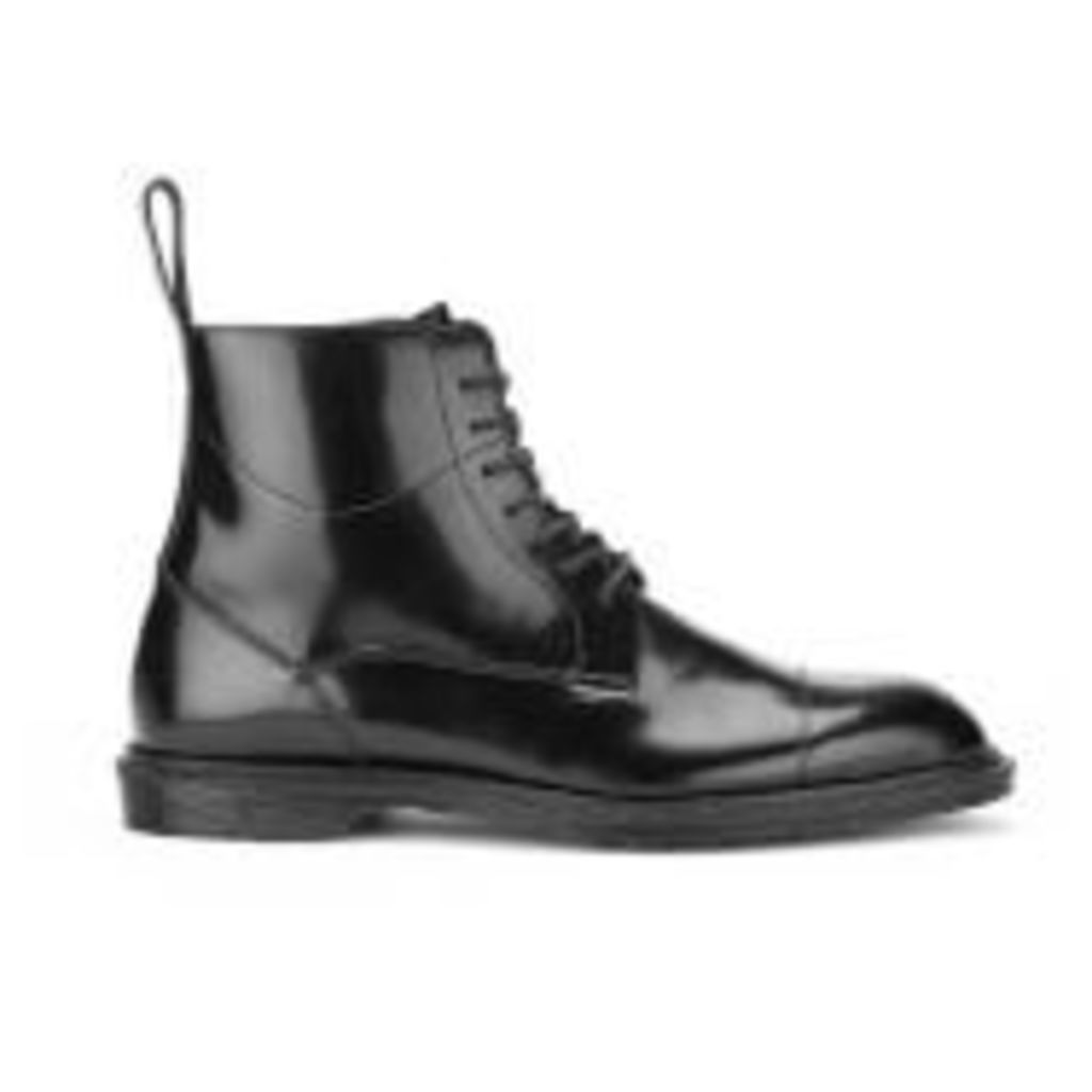Dr. Martens Men's Henley Winchester Polished Smooth 7-Eye Zip Boots - Black - UK 11 - Black