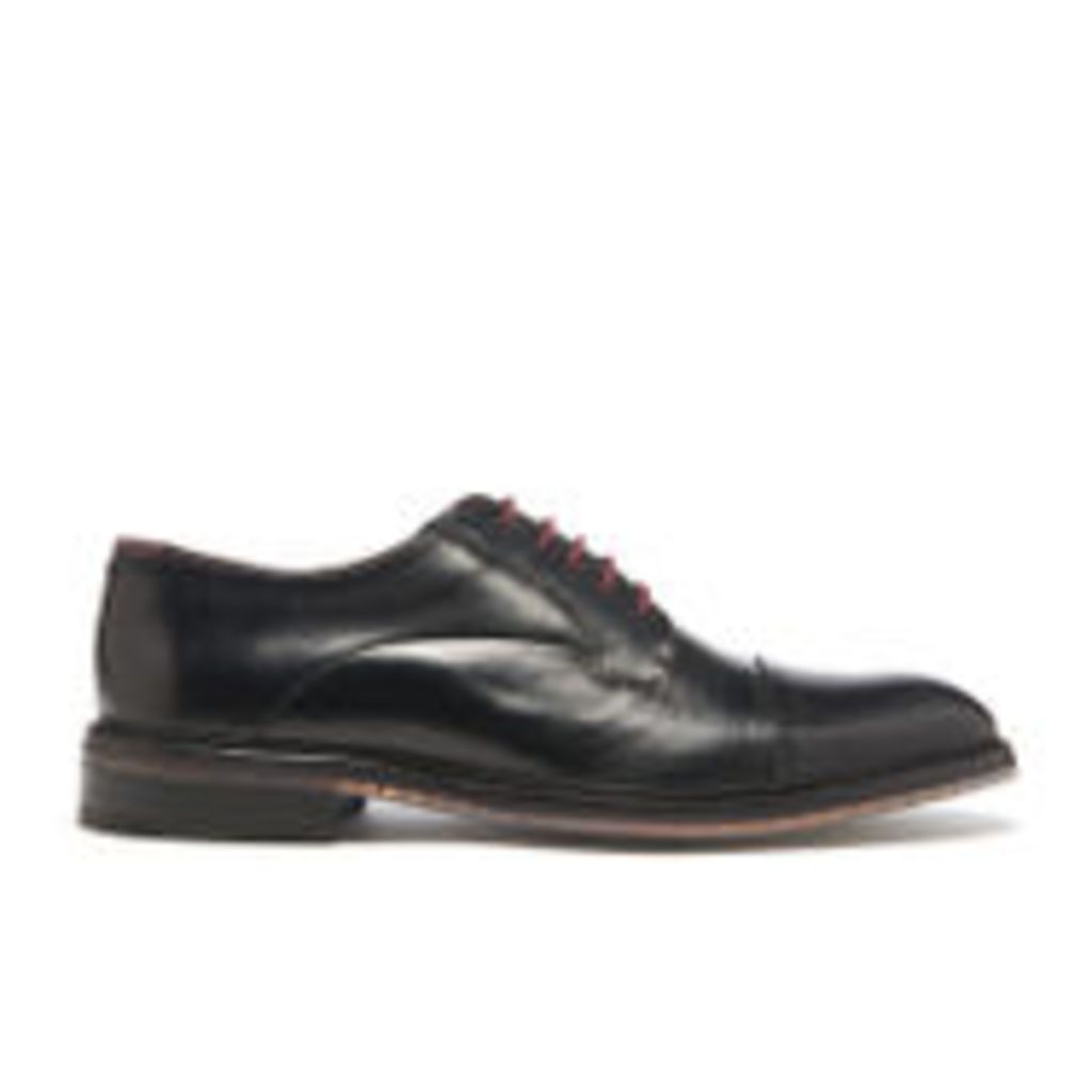 Ted Baker Men's Aokii Burnished Leather Toe Cap Derby Shoes - Black - UK 10 - Black