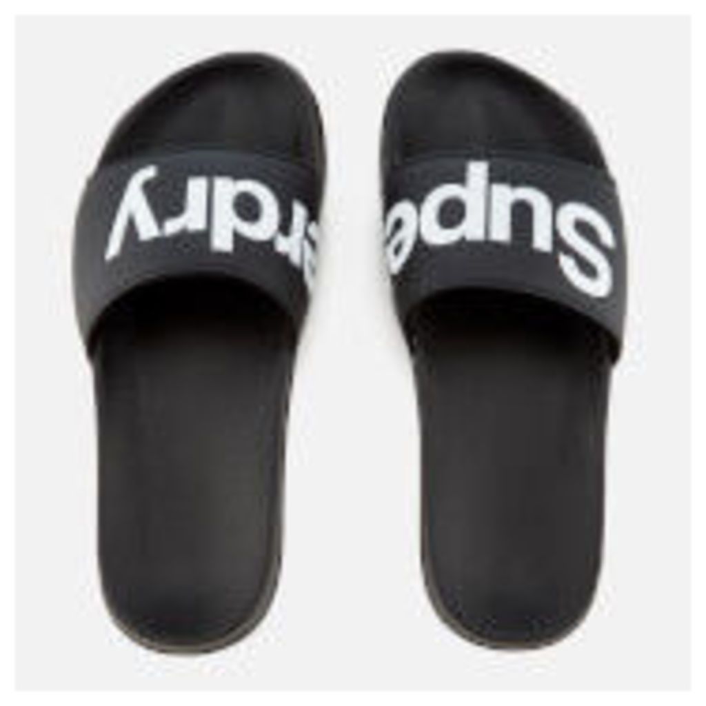 Superdry Men's Pool Slide Sandals - Black/Optic - M - Black