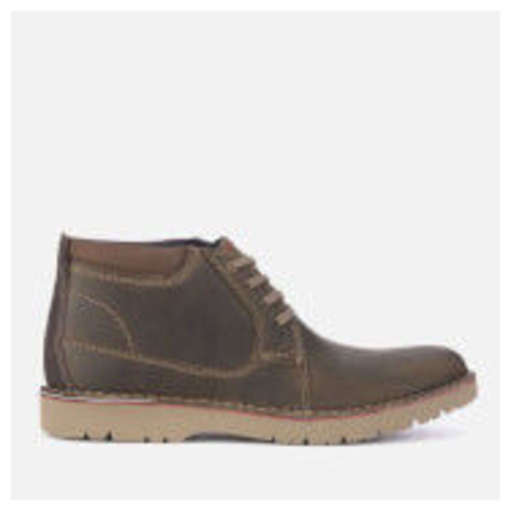 Clarks Men's Vargo Mid Leather Chukka Boots - Olive - UK 11 - Brown