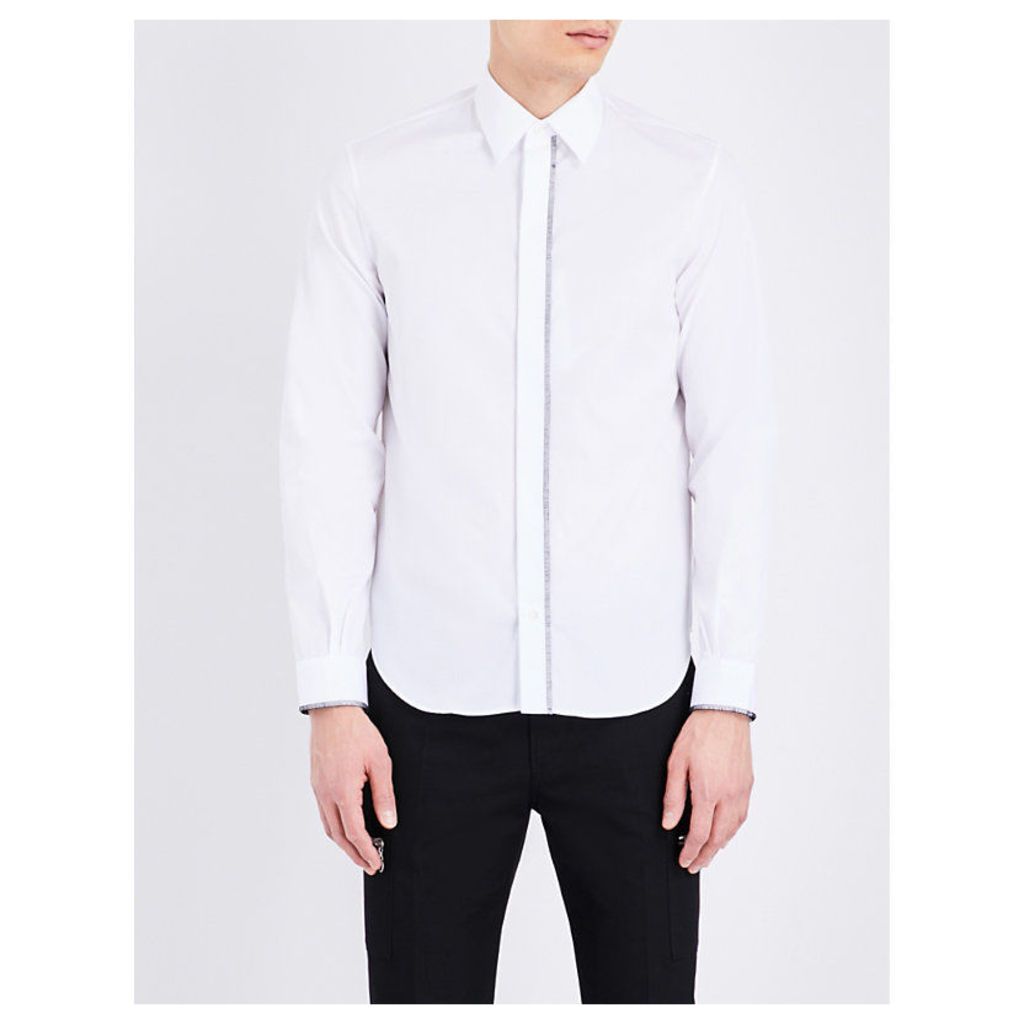 Maison Margiela Loose-fit cotton-poplin shirt, Mens, Size: 15.5, White cuff foxes