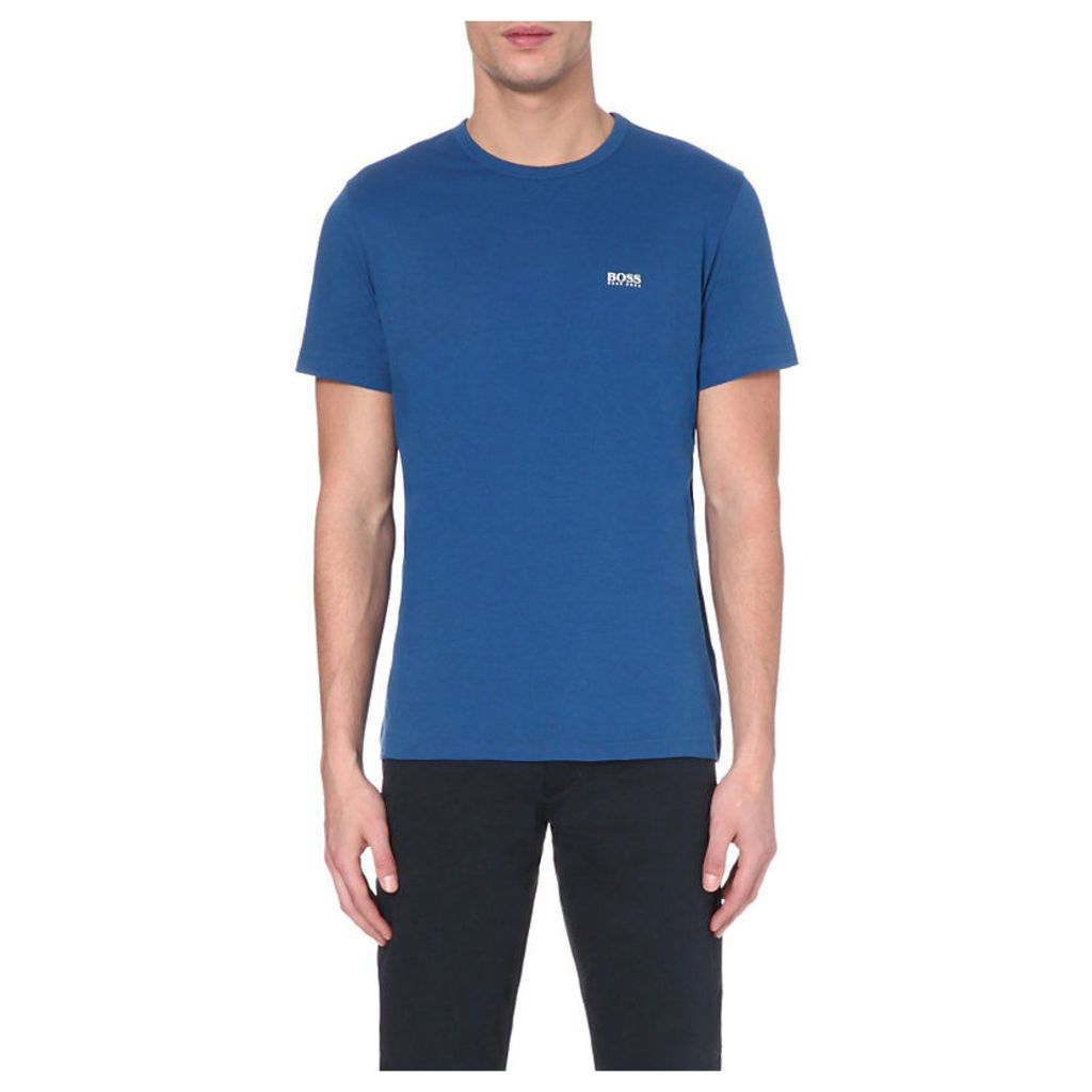 Hugo Boss Branded cotton-jersey t-shirt, Mens, Size: M, Medium blue