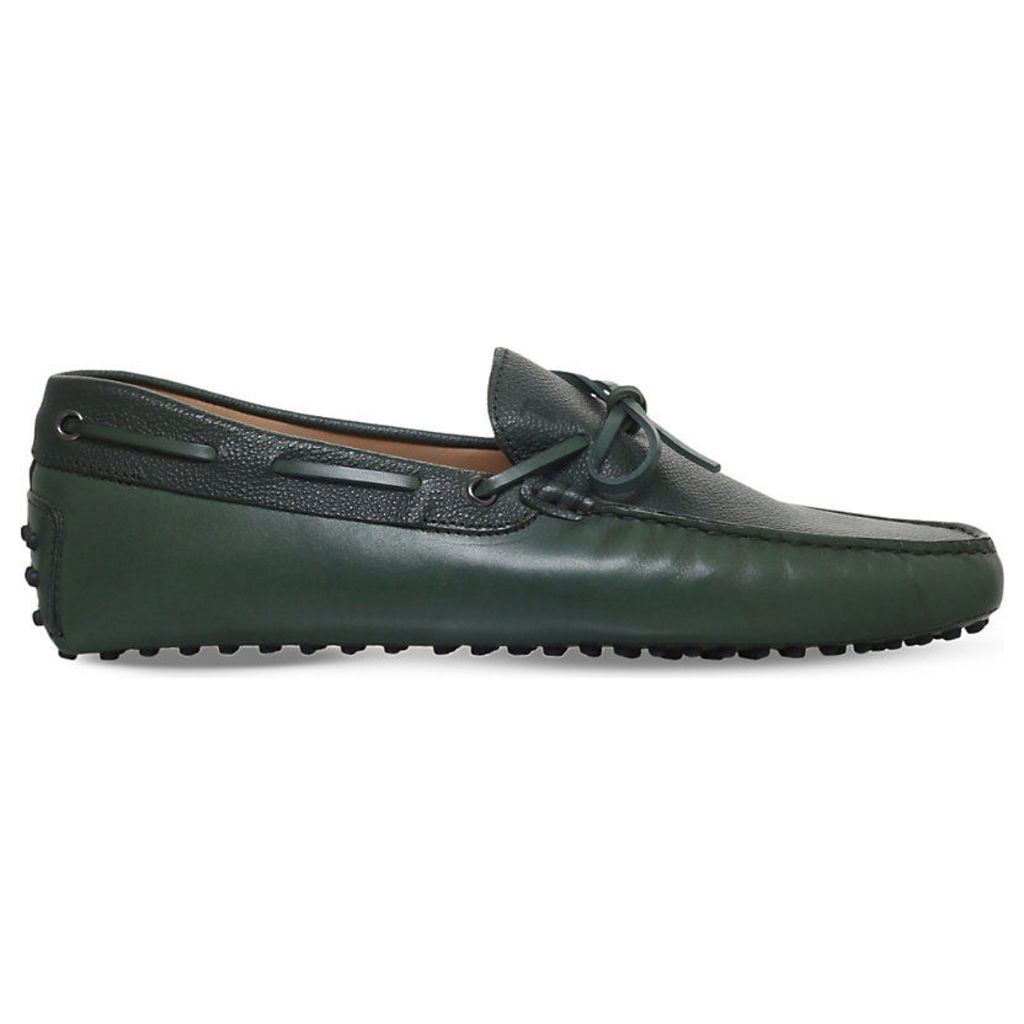Tods 122 Two-Tone Leather Driving Shoes, Men's, EUR 43 / 9 UK MEN, Green