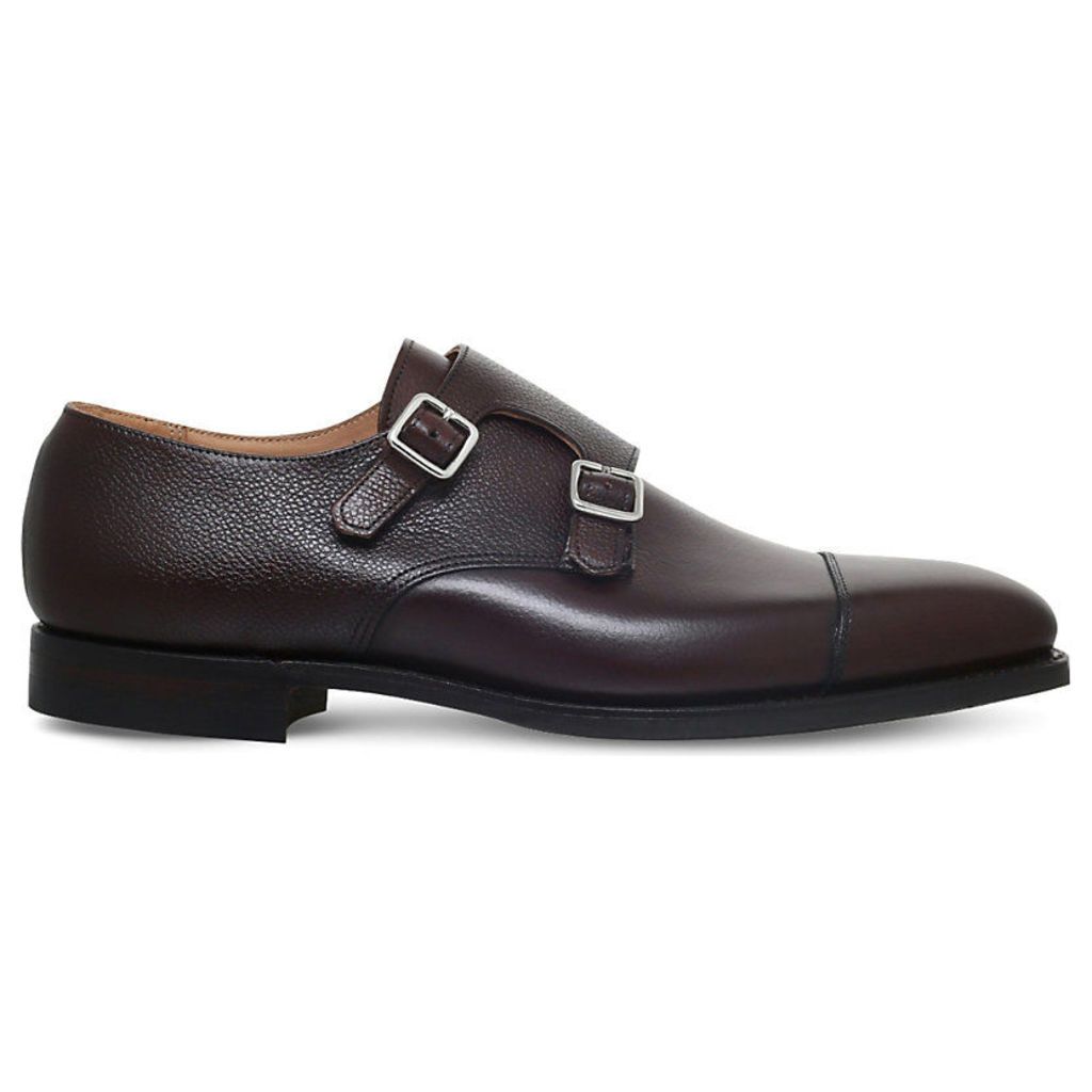 Crockett & Jones Lowndes leather double monk shoes, Mens, Size: EUR 43 / 9 UK MEN, Dark brown