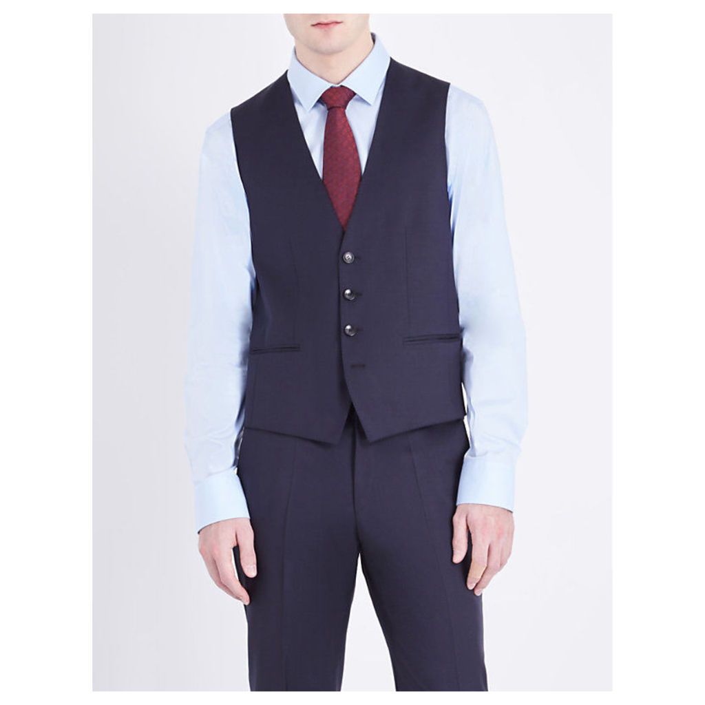 Hugo Boss Wilson wool waistcoat, Mens, Size: 06/02/1900, Dark blue