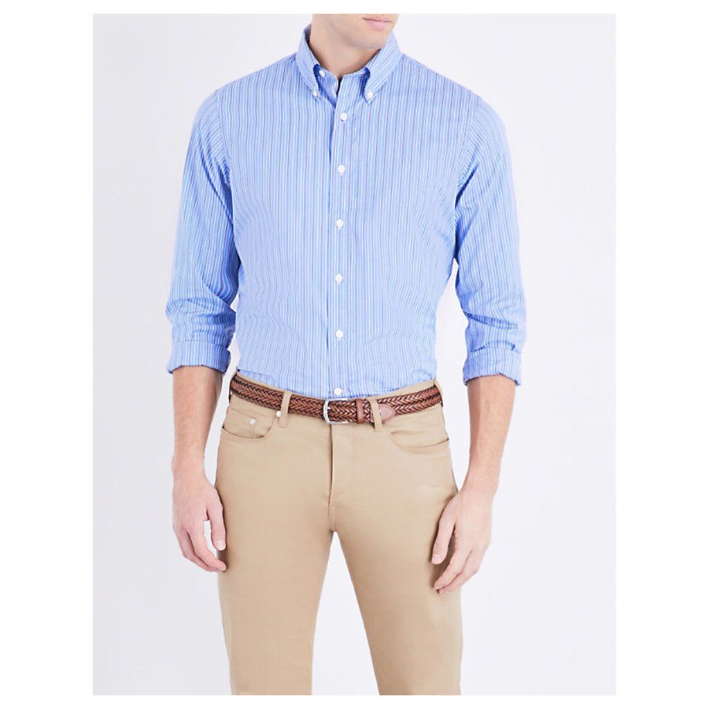 Polo Ralph Lauren Regular-fit cotton shirt, Mens, Size: XL, Blue white